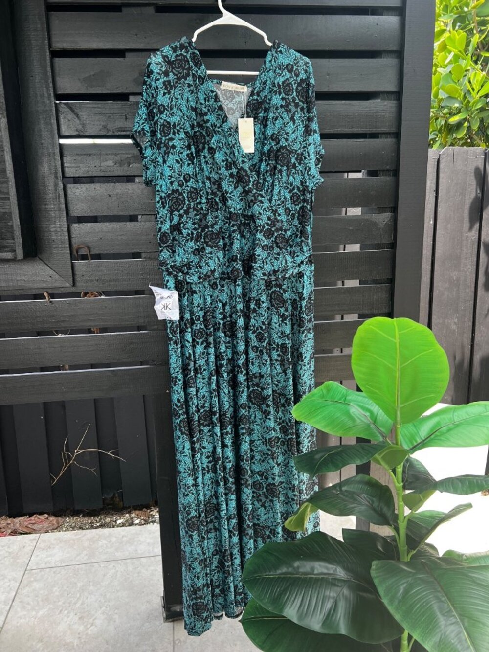 NWT KOH KOH Women’s Plus Size Blue Black Long Casual Daily Dress Comfortable Fit